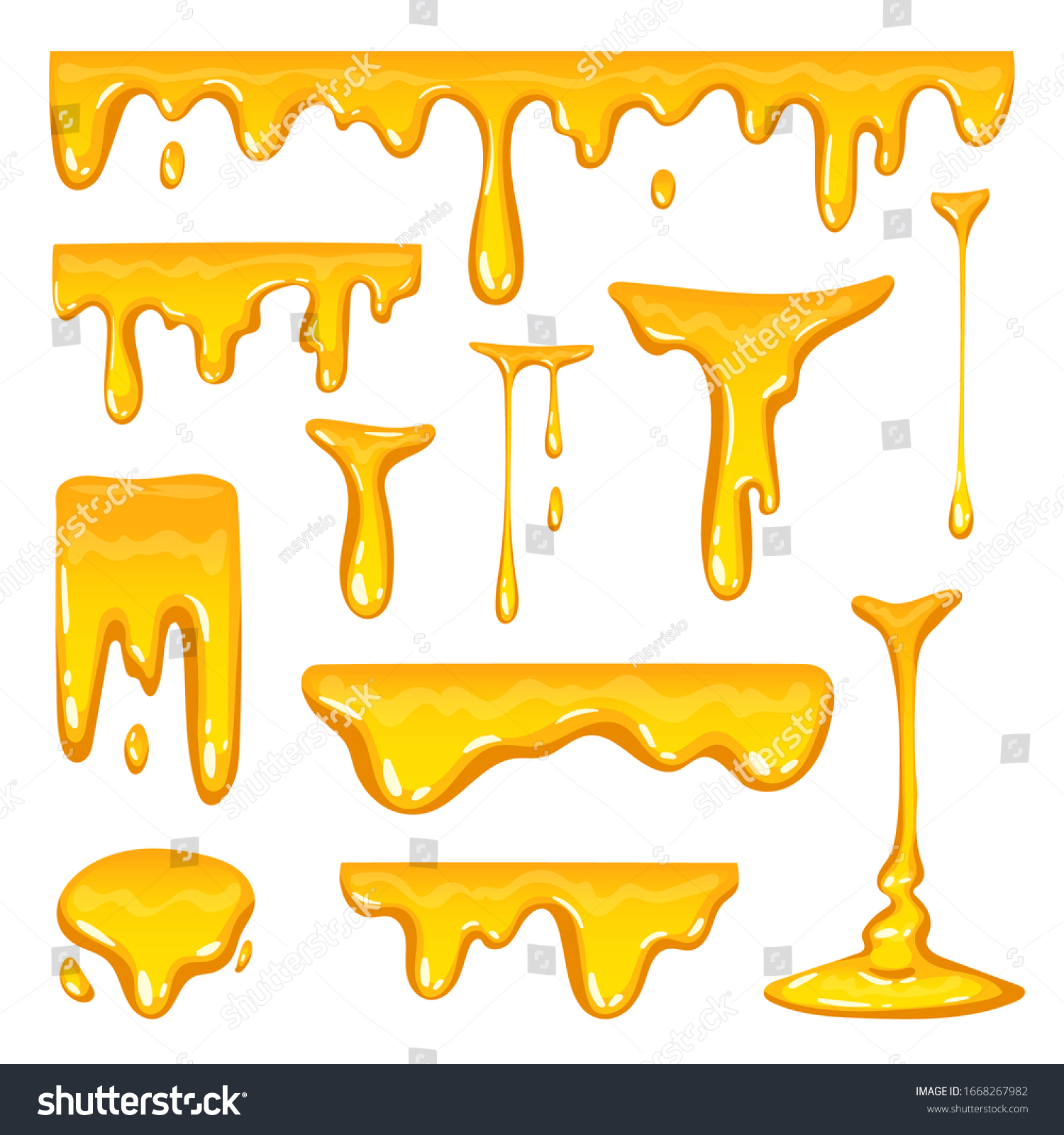 Colorful Collection Delicious Melted Honey Drops Stock Vector (Royalty Free) 16682679...