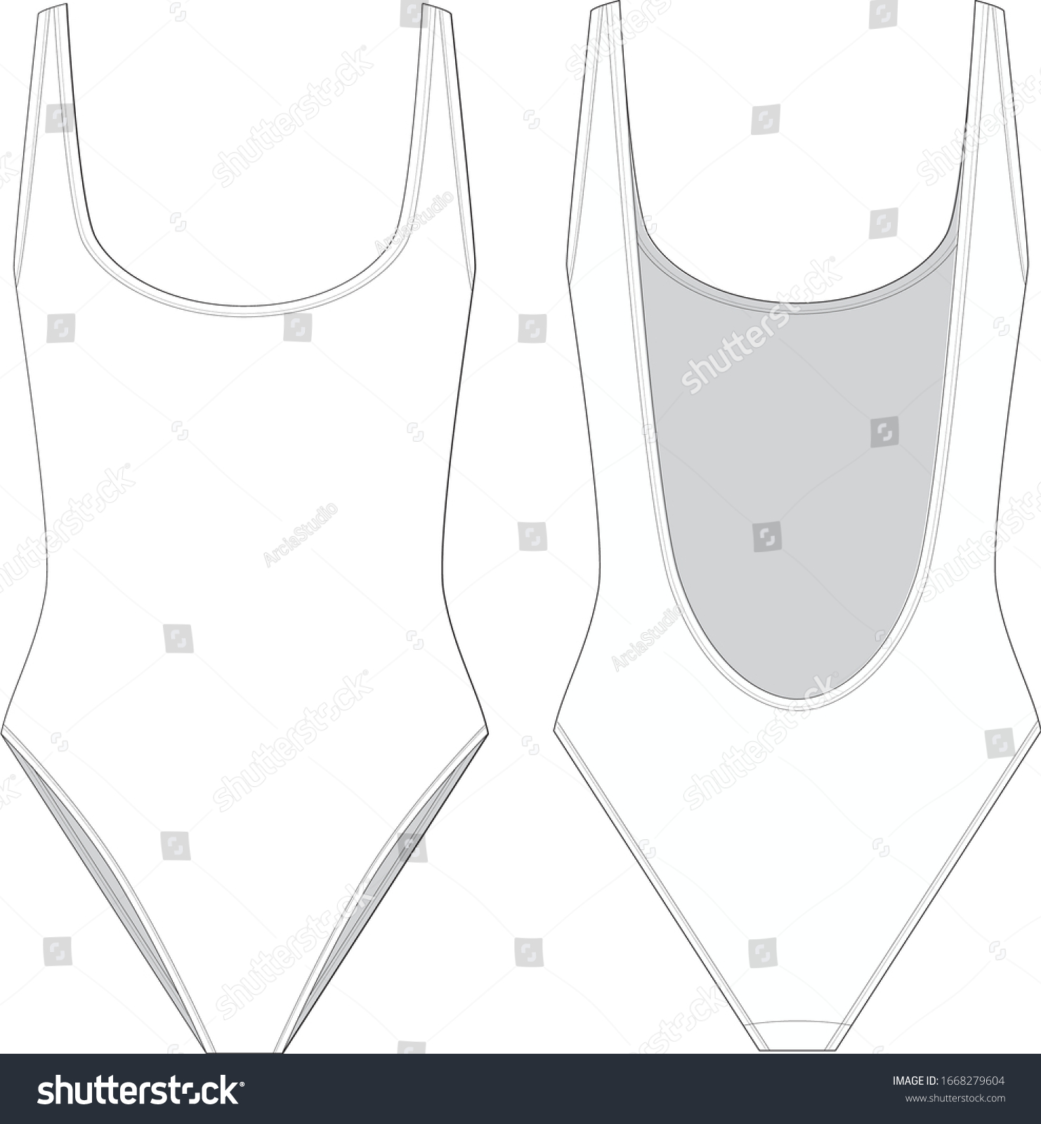 Technical Drawing Fashion Flat Women Body Stock Vector (Royalty Free ...