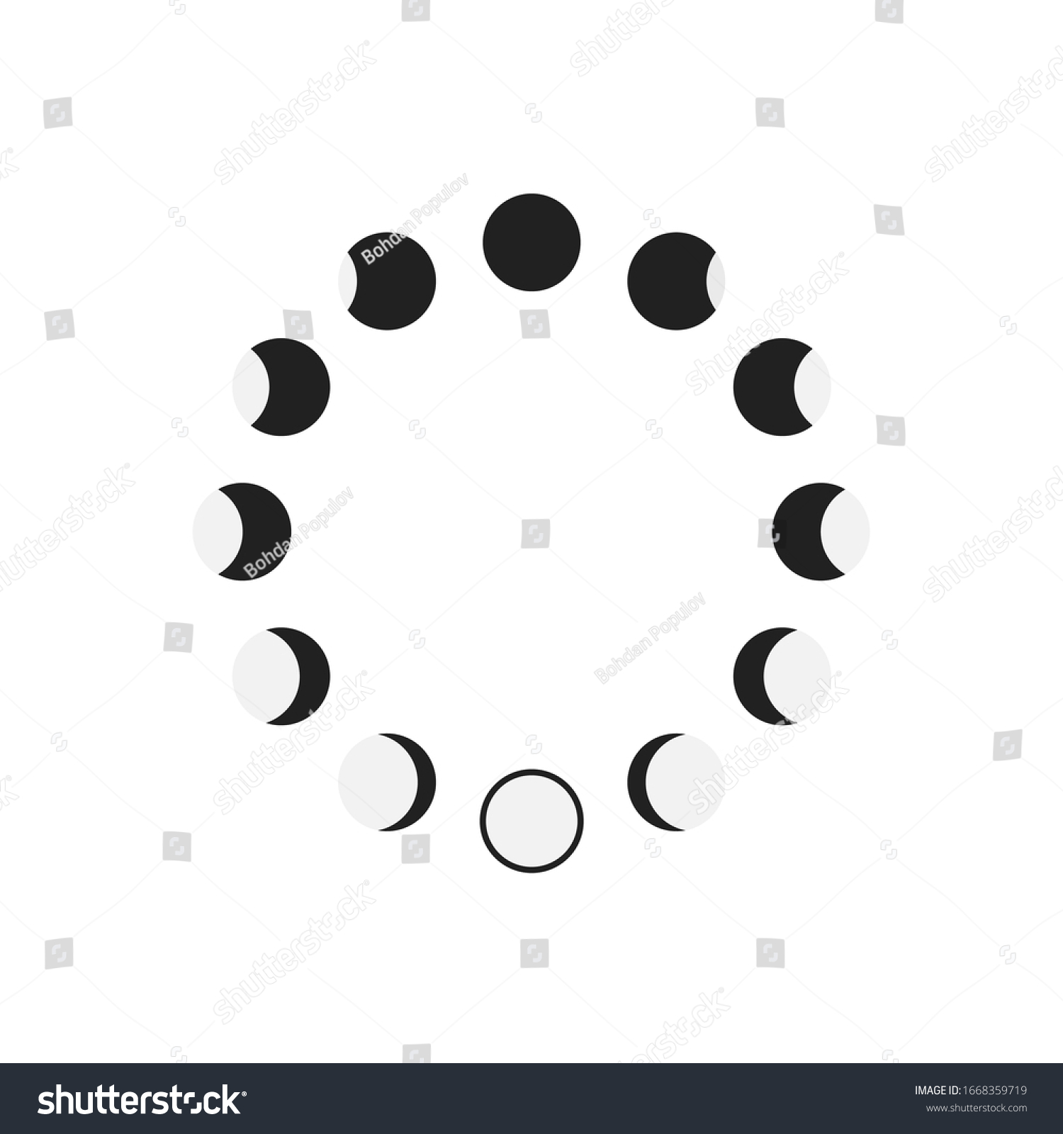 Moon Phases Astronomy Icon Set New Stock Vector (Royalty Free ...