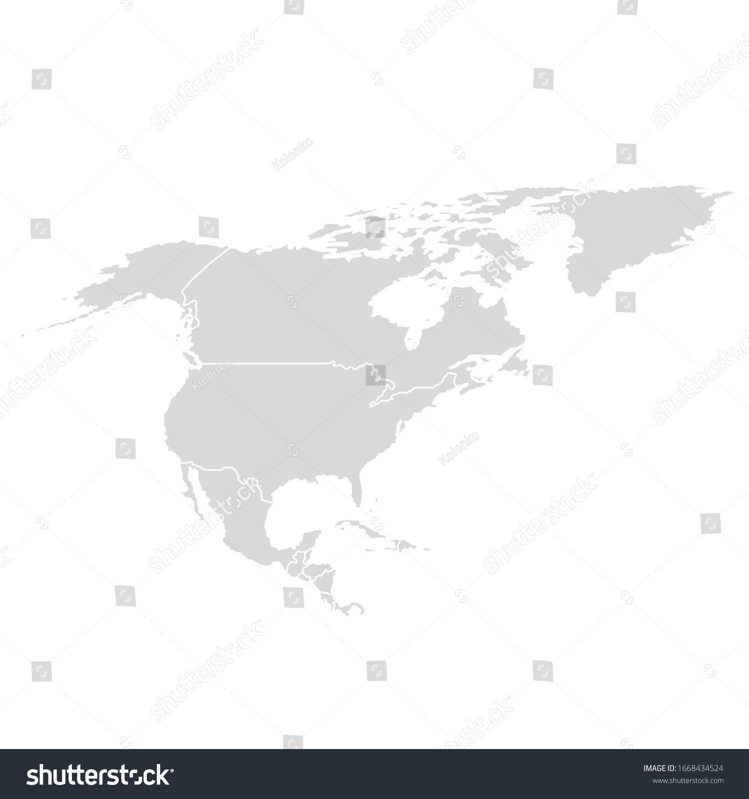 North America Vector Map Usa Canada Stock Vector (Royalty Free