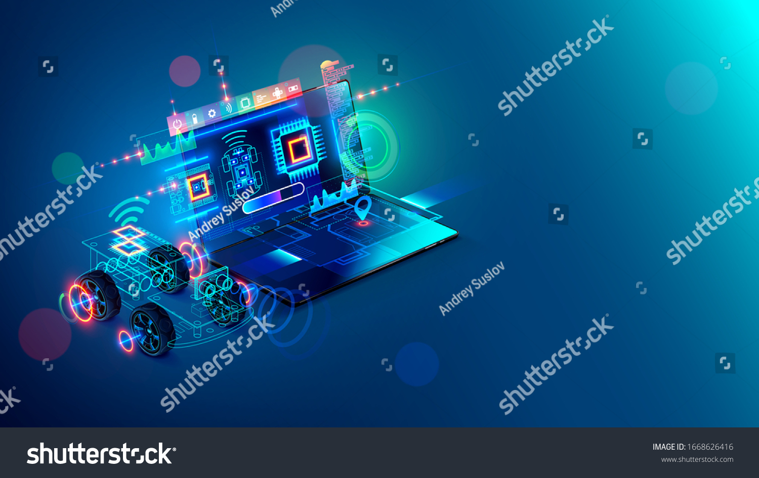 Arduino Diy Robot Connection Laptop Programming Stock Vector (Royalty ...