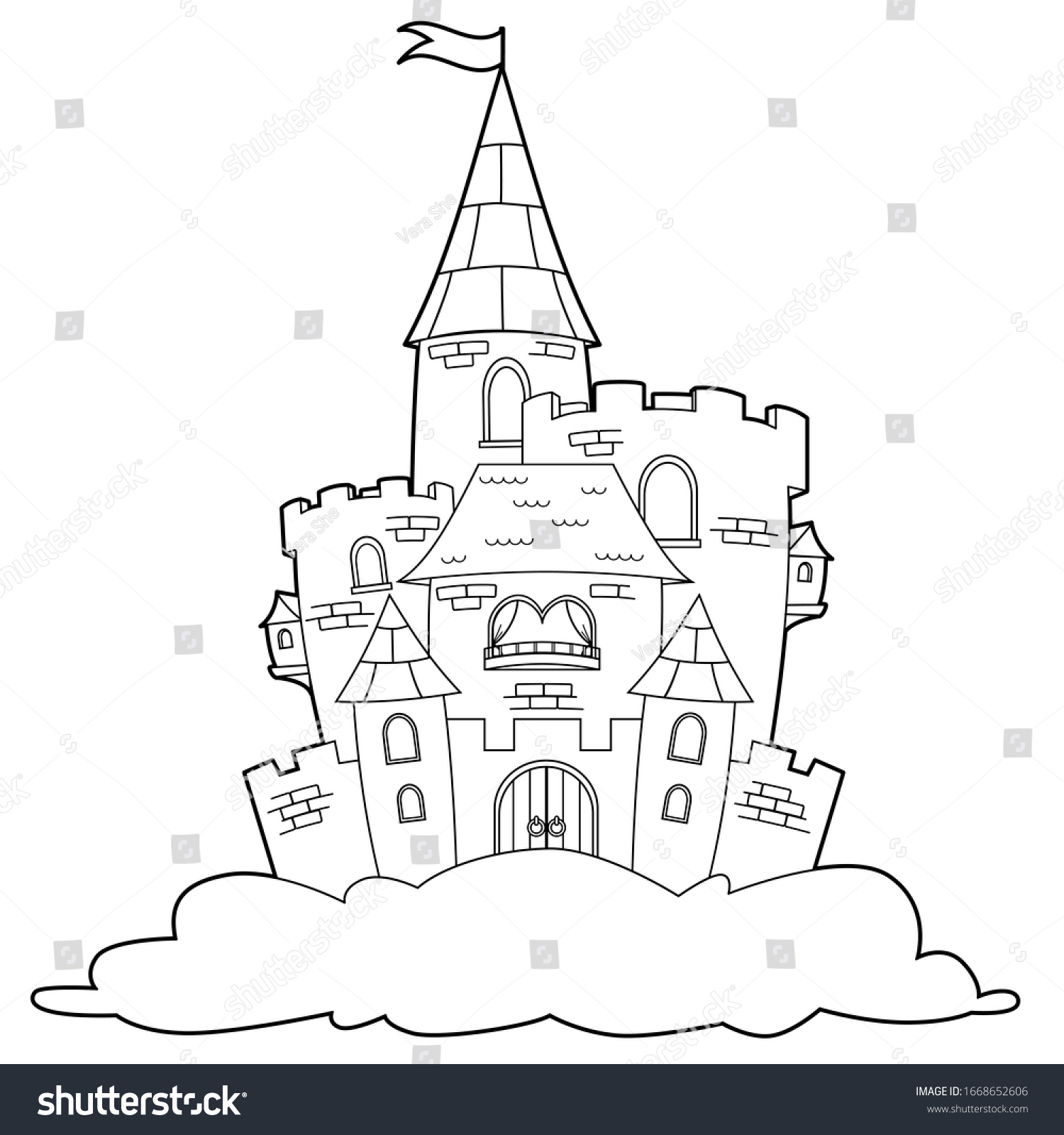 Fairy Tale Castle Starry Sky Vector Stock Vector (royalty Free 