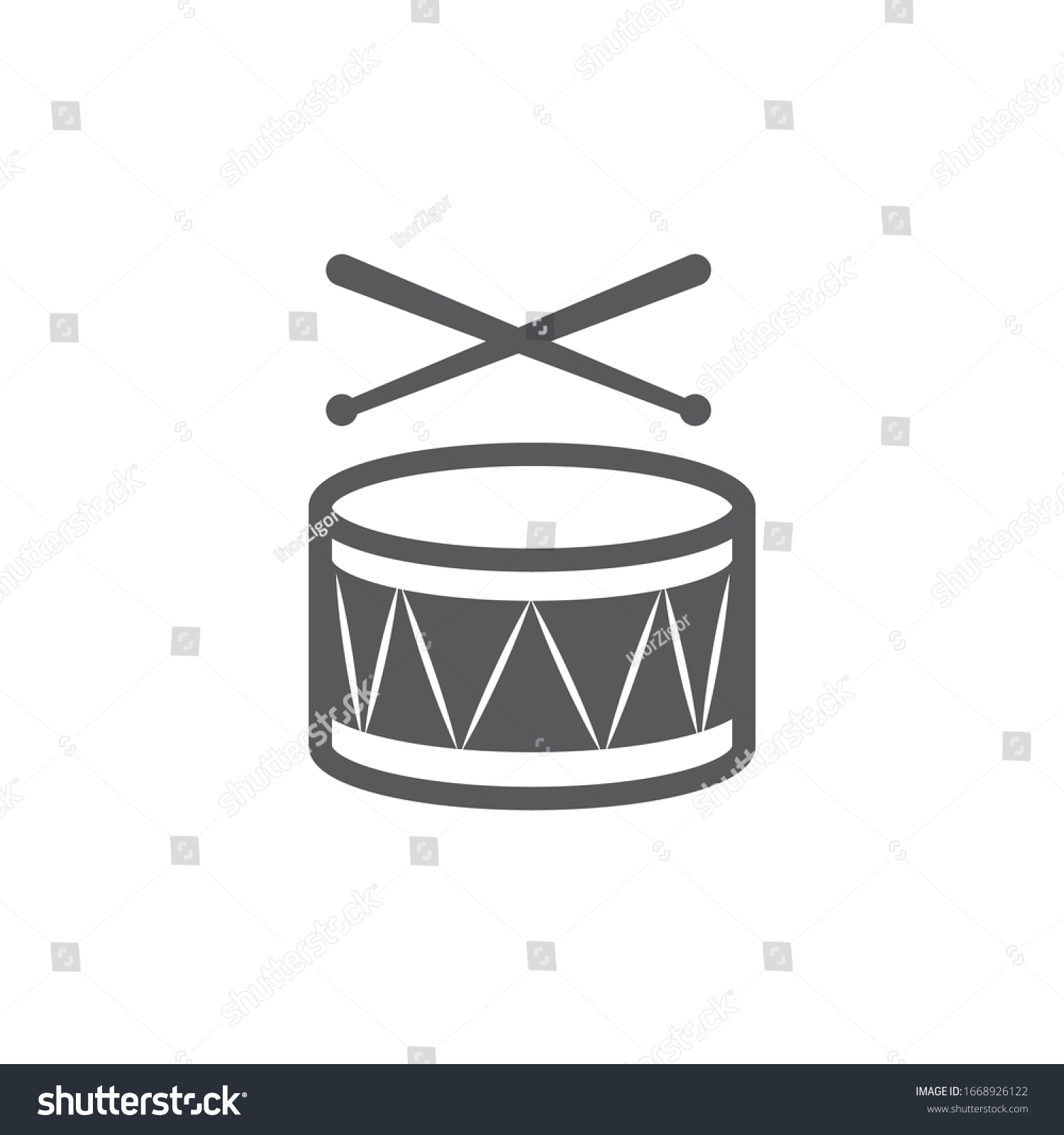 Drum Icon On White Background Stock Vector (royalty Free) 1668926122 