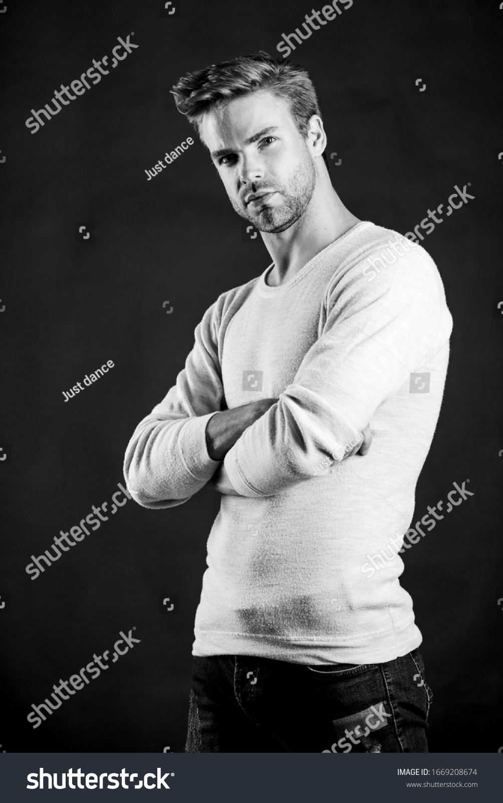 Rugged Manly Handsome Man Confidence Charisma Stock Photo 1669208674 ...