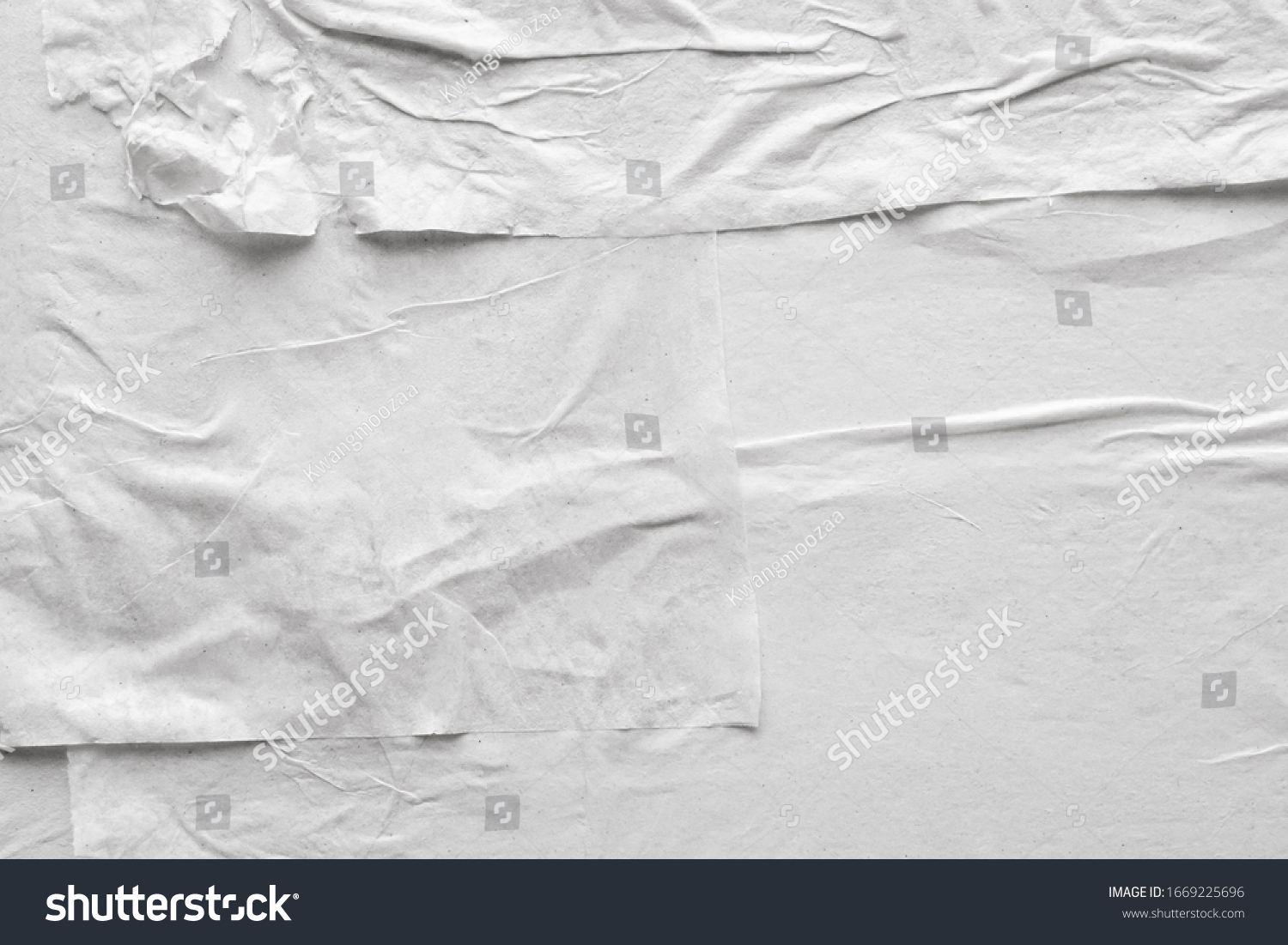 Blank White Crumpled Creased Paper Poster Stock Photo 1669225696 ...