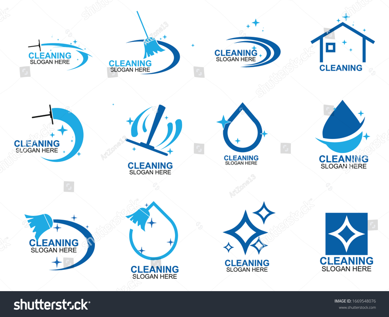 Set Cleaning Maintenance Logo Template Cleaning Stock Vector (Royalty ...