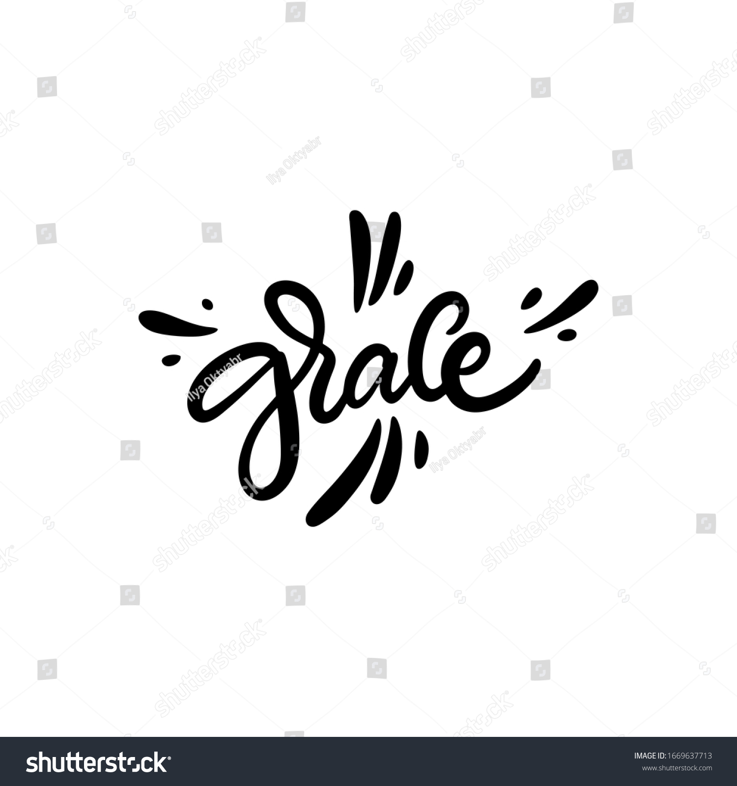 Grace Sign Hand Drawn Motivation Lettering Stock Vector (royalty Free 