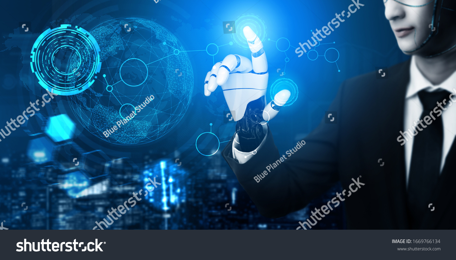 3d Rendering Futuristic Robot Technology Development Stock Photo ...