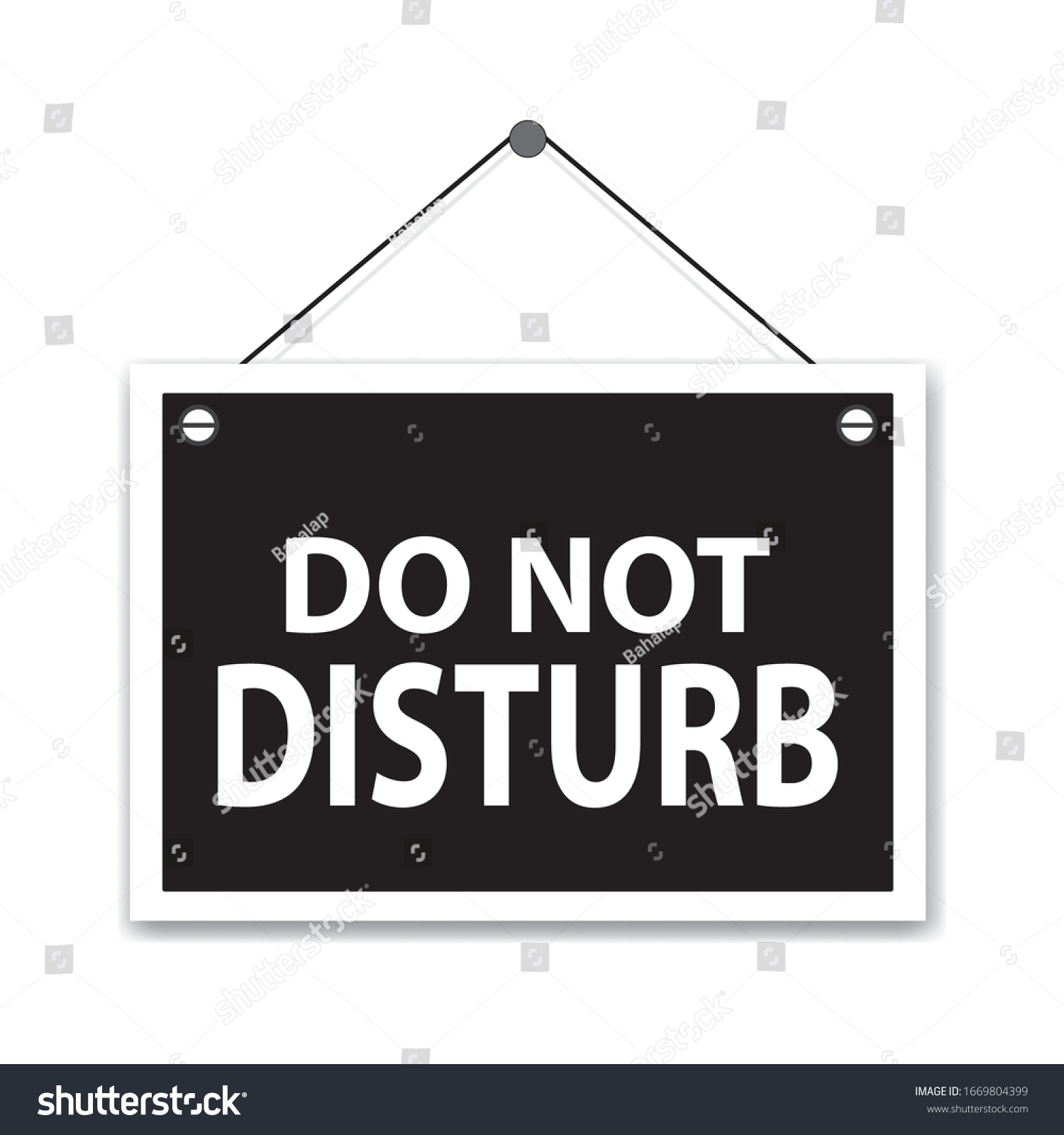 Do Not Disturb White Hanging Sign Stock Vector (Royalty Free ...