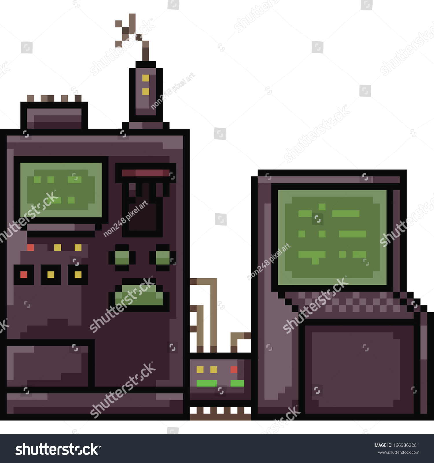 Vector Pixel Art Isolated Old Machine Stock Vector (Royalty Free ...