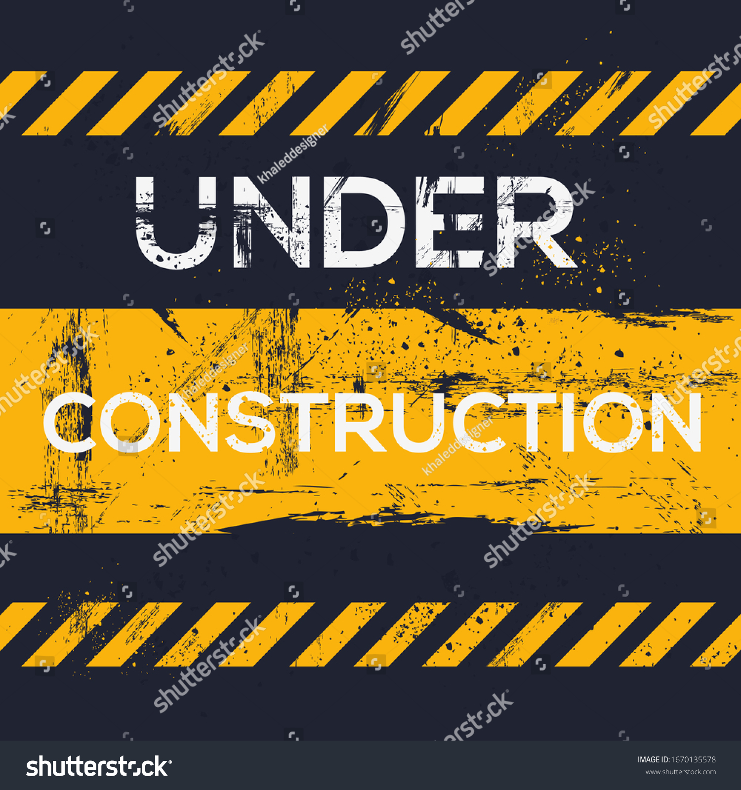 Warning Sign Under Construction Vector Illustration Stock Vector ...