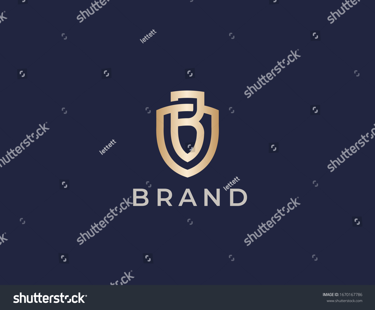 Abstract Letter B Shield Logo Design Stock Vector (Royalty Free ...