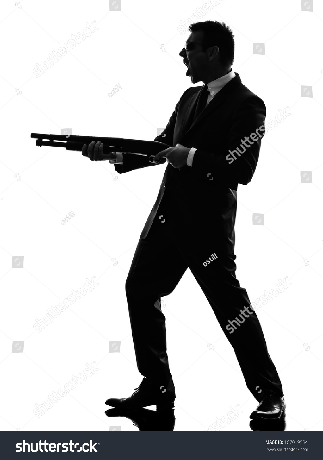 One Caucasian Killer Man Silhouette On Stock Photo 167019584 