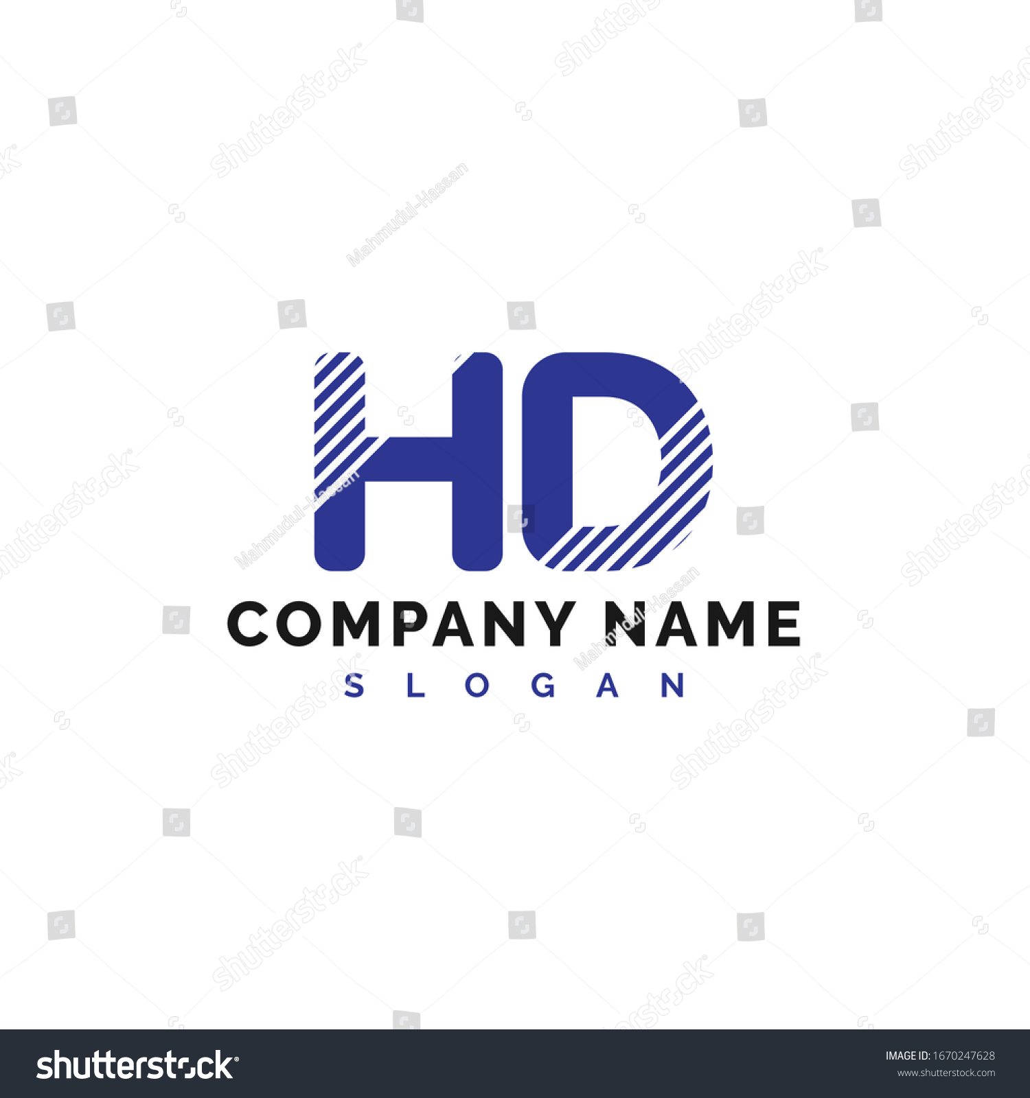 Hd Letter Logo Design Hd Letter Stock Vector (Royalty Free) 1670247628 ...