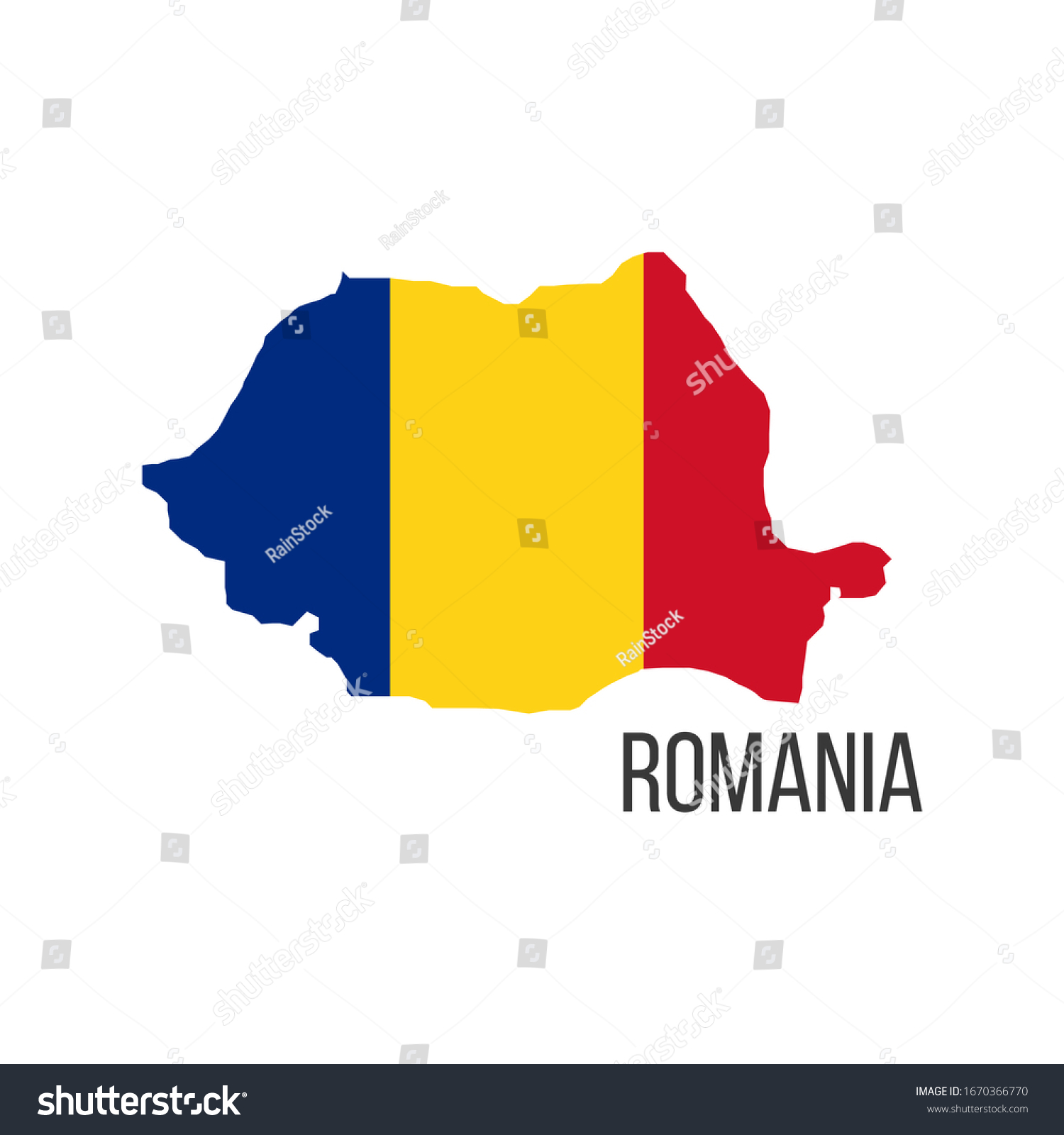 Romania Flag Map Flag Country Form Stock Vector (Royalty Free ...