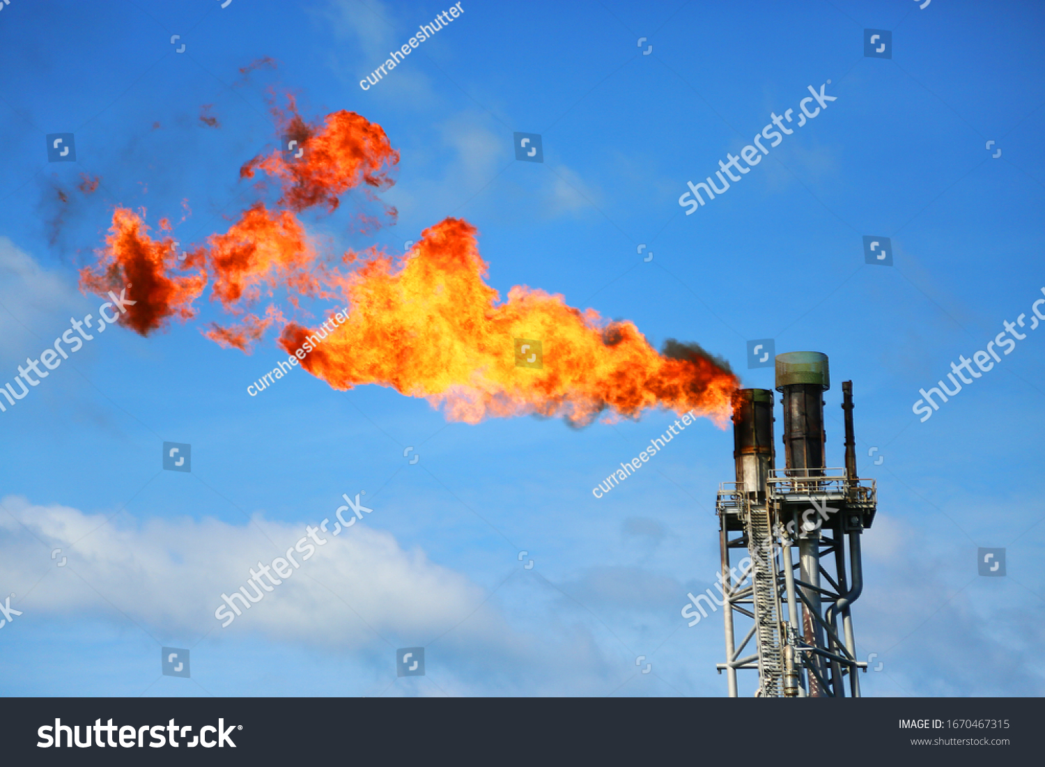 Offshore Oil Gas Production Platform Construction Stock Photo ...