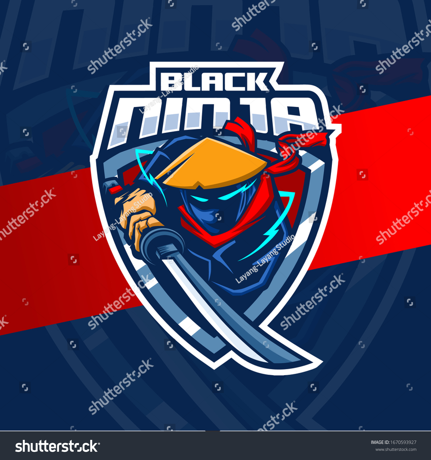 Assassin Ninja Mascot Esport Logo Design Stock Vector (Royalty Free ...