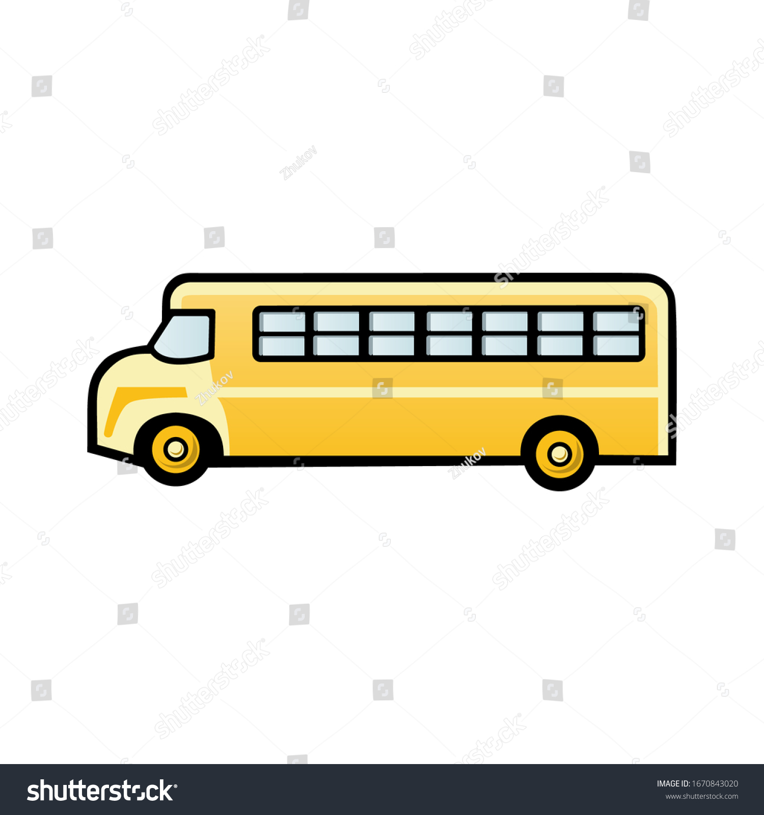 Vector Illustration Flat Icon Yellow School Stock Vector (Royalty Free ...