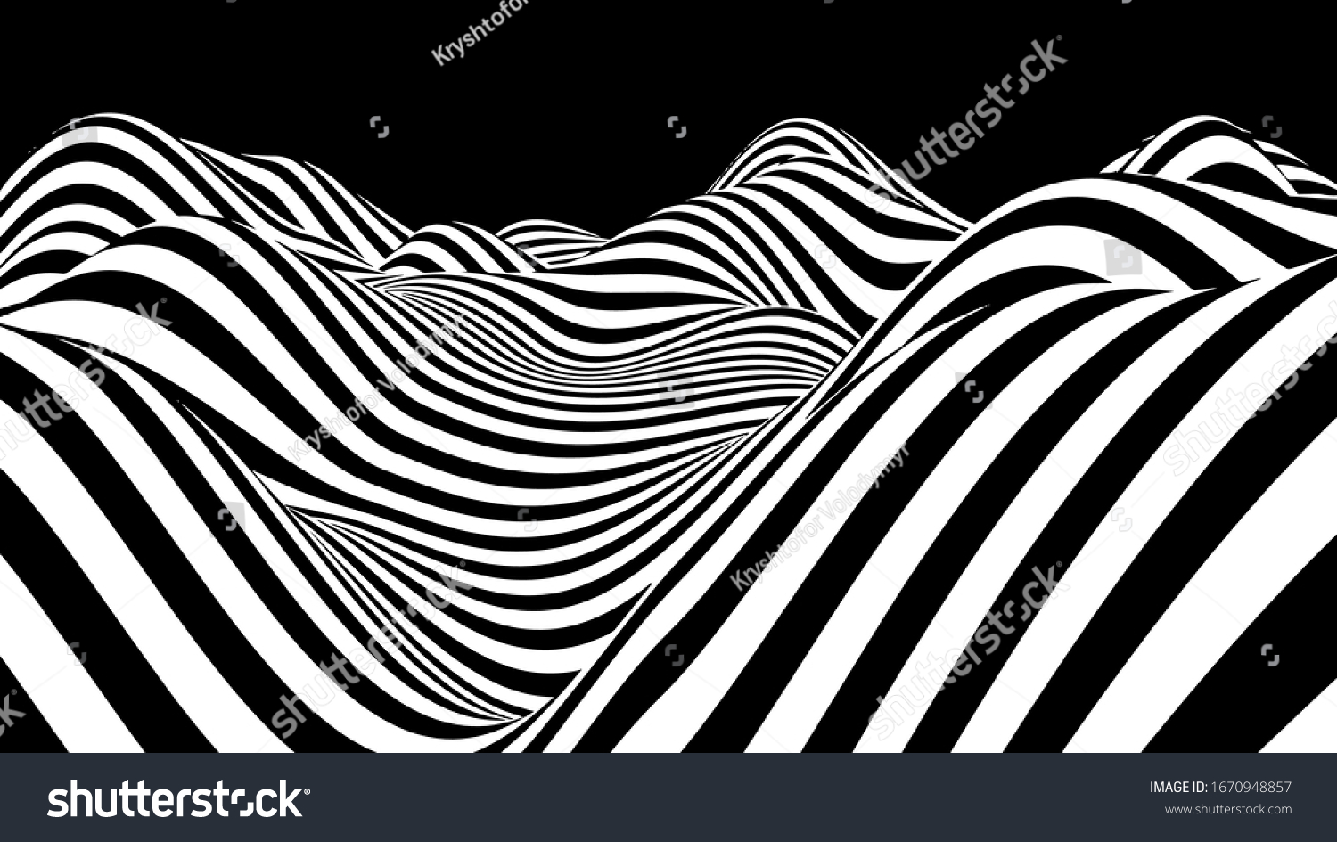 Abstract Wave White Black Curved Lines Stock Vector (Royalty Free ...