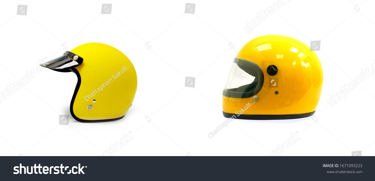 open face helmet yellow