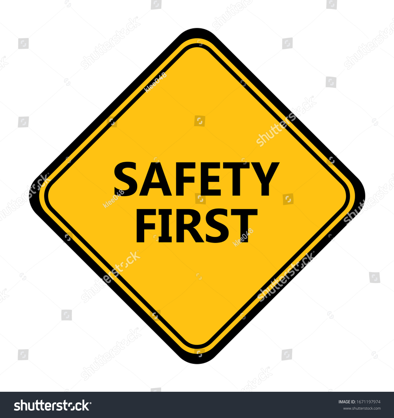 Yellow Safety First Sign Vector Icon Stock Vector (Royalty Free ...