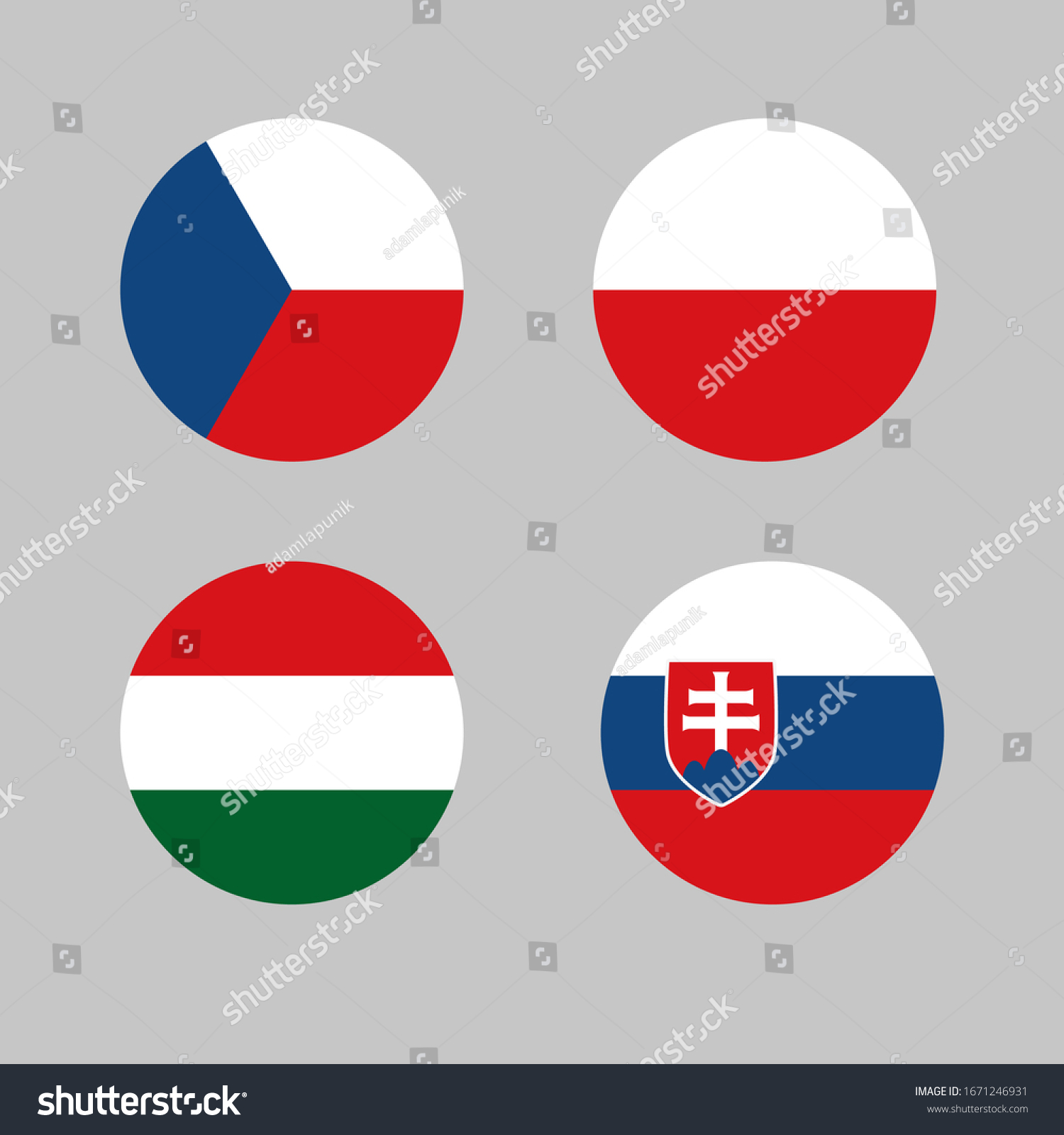 Vector Symbol Four Flags Visegrad Group Stock Vector (Royalty Free ...