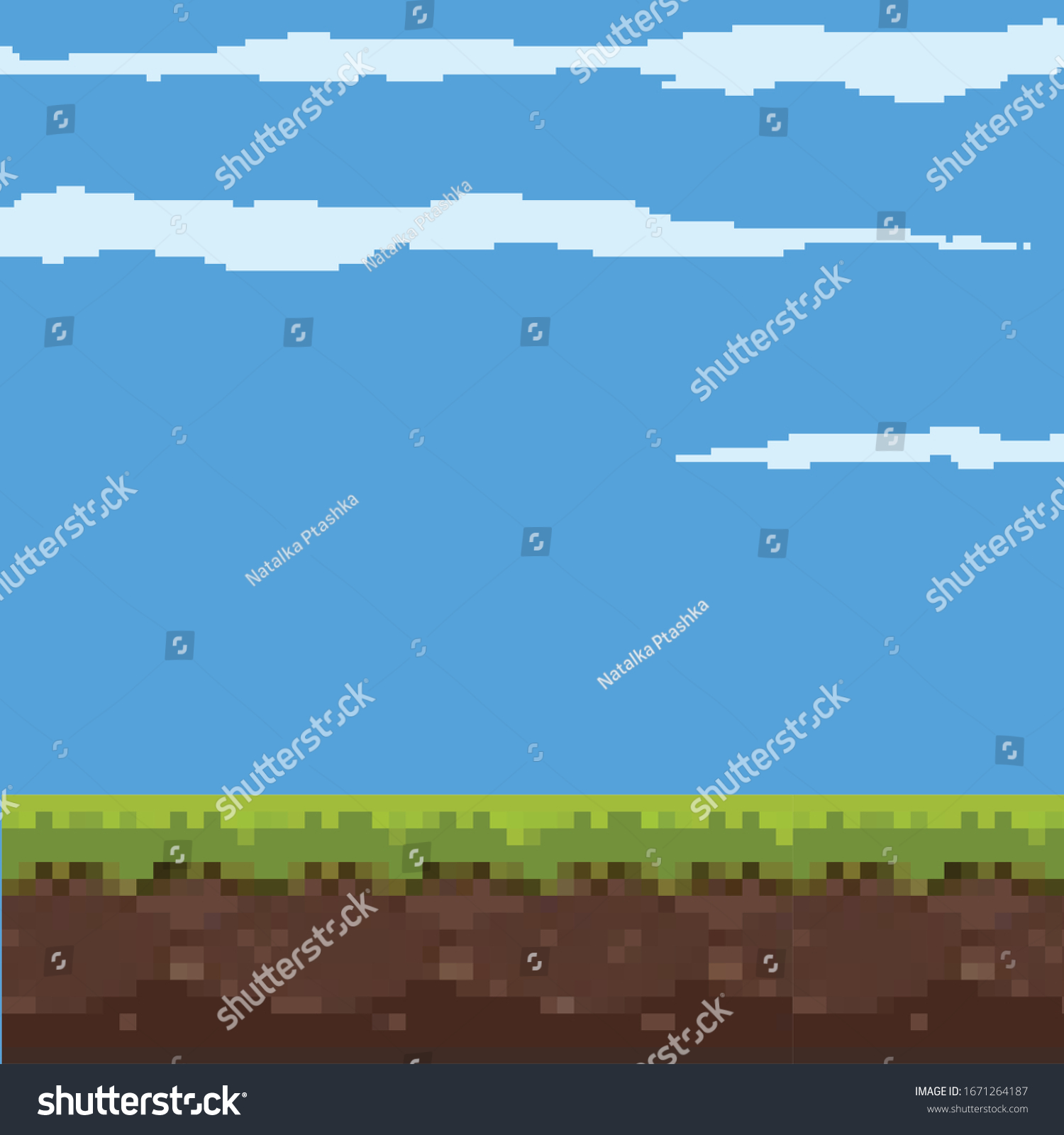 Pixel Art Game Background Ground Grass Stock Vector (Royalty Free ...