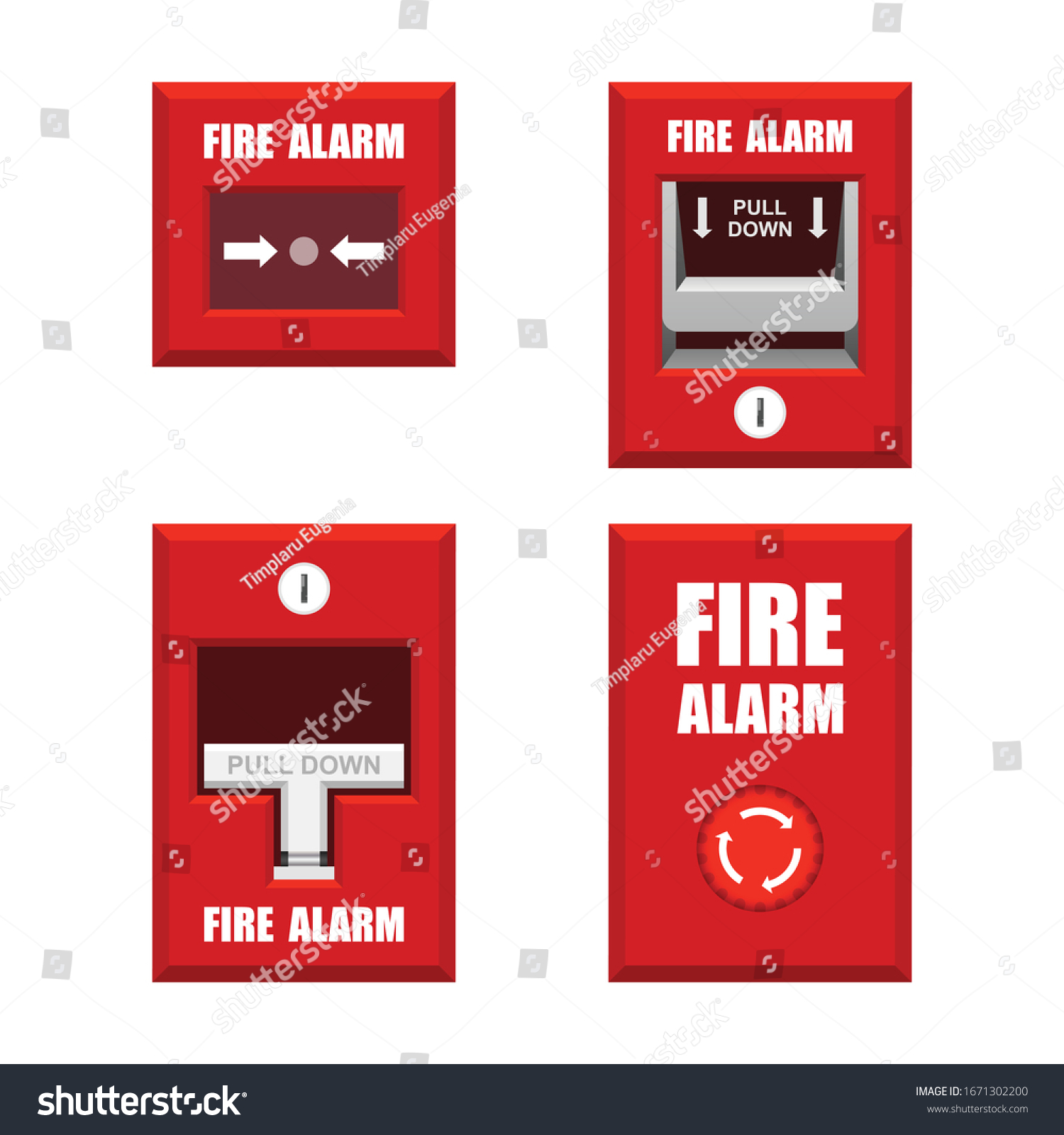 Set Fire Alarms Vector Illustration Isolated Stock Vector (Royalty Free ...