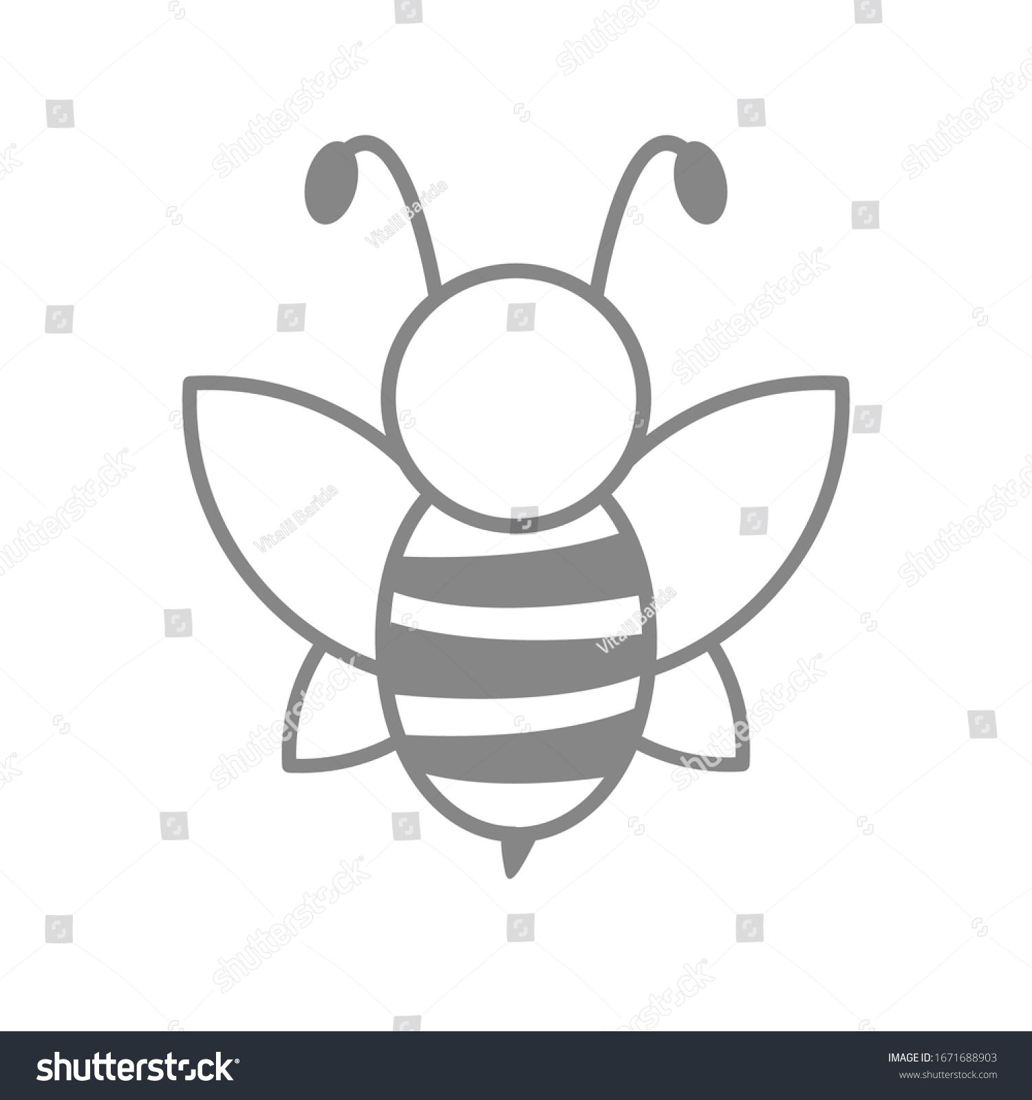 Wonderful Bee Design On White Background Stock Vector (Royalty Free ...