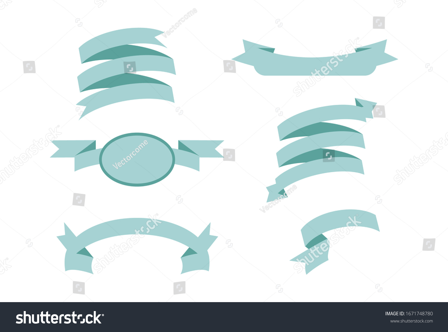 Pastel Blue Ribbons Isolated On White Stock Vector (Royalty Free ...