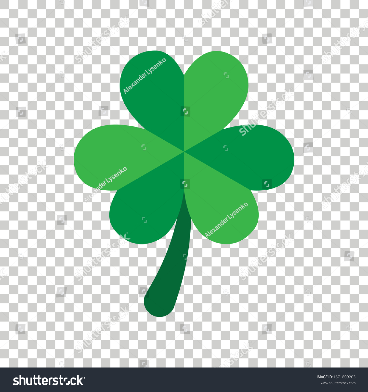 Three Leaf Clover Icon Flat Style Stock Vector (Royalty Free ...