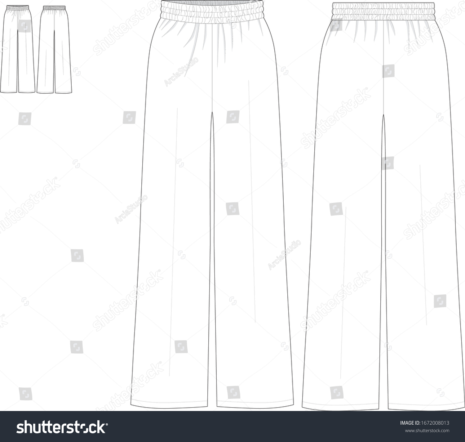 Technical Drawing Fashion Flat Women Track Stock Vector (Royalty Free ...