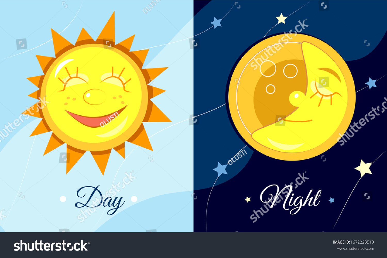 Image Change Day Night Vector Illustration Stock Vector (royalty Free 