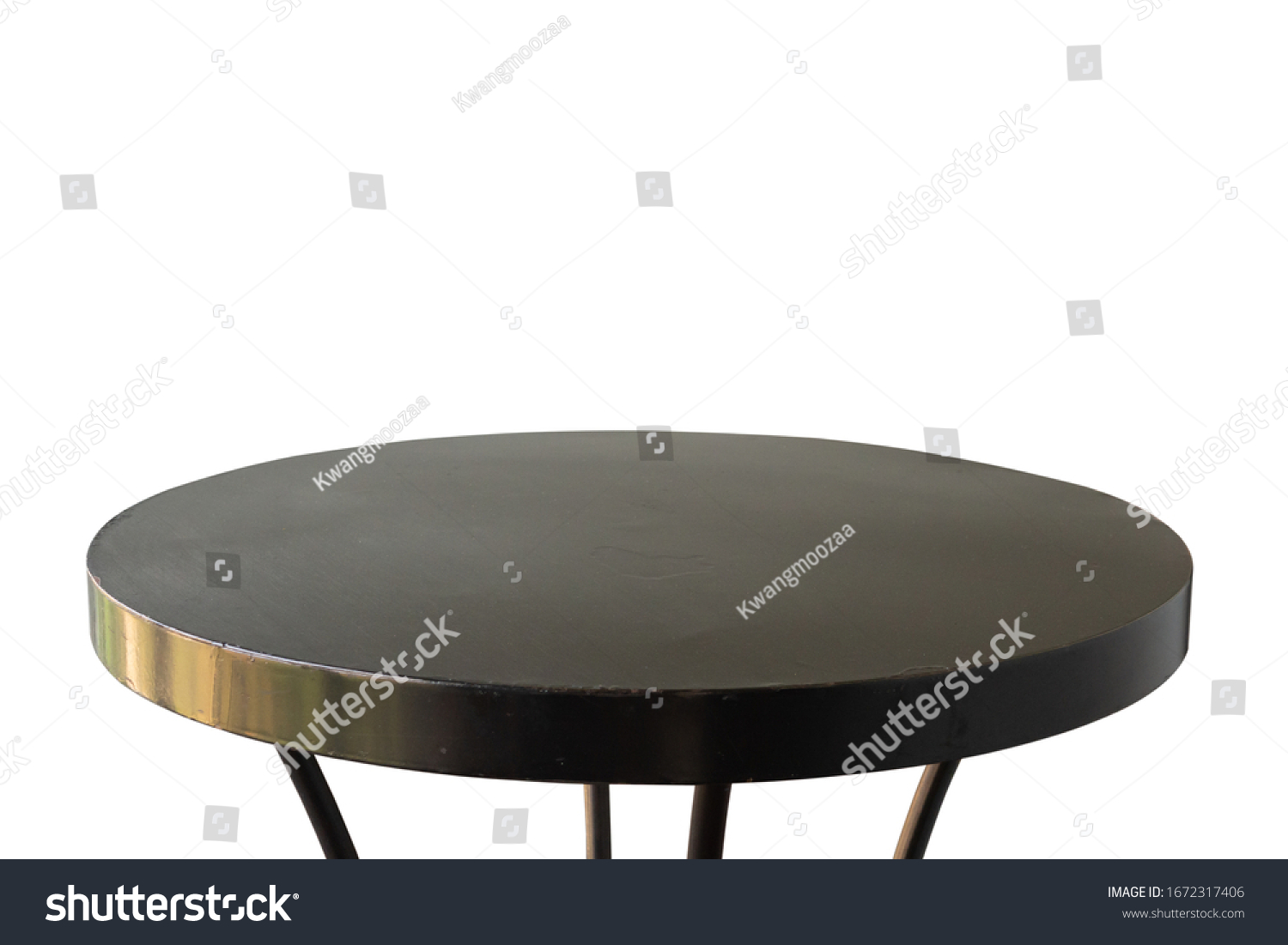 Black Metal Table Top Isolated On Stock Photo 1672317406 Shutterstock   Stock Photo Black Metal Table Top Isolated On White Background For Product Display 1672317406 