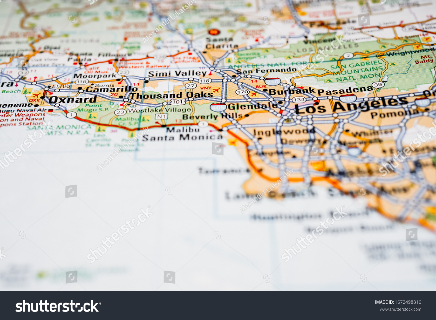 Los Angeles Usa Map Travel Background Stock Photo 1672498816 | Shutterstock