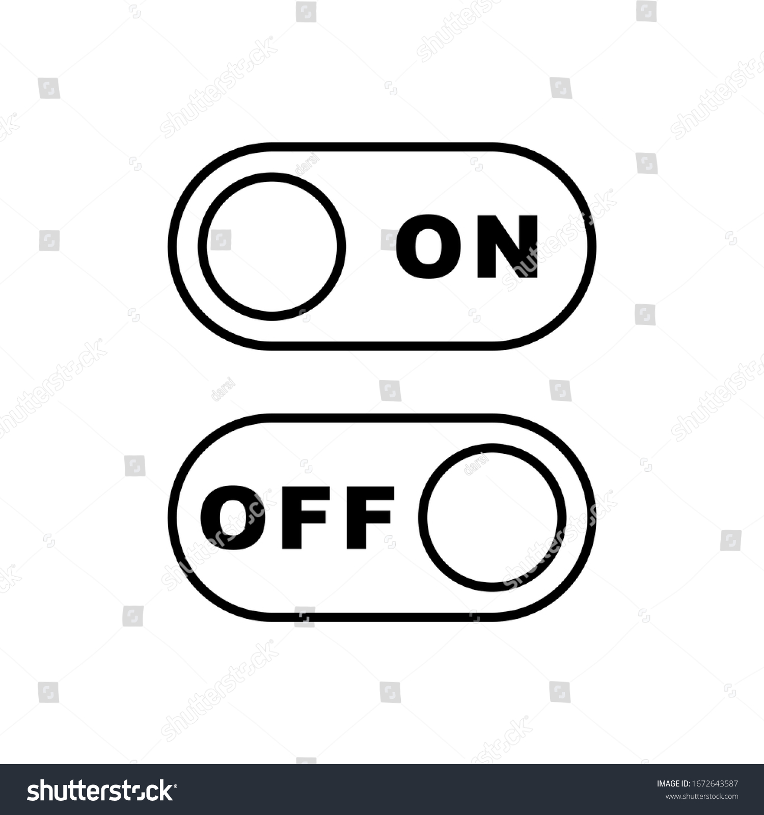 On Off Toggle Switch Button Line Stock Vector (Royalty Free) 1672643587 ...