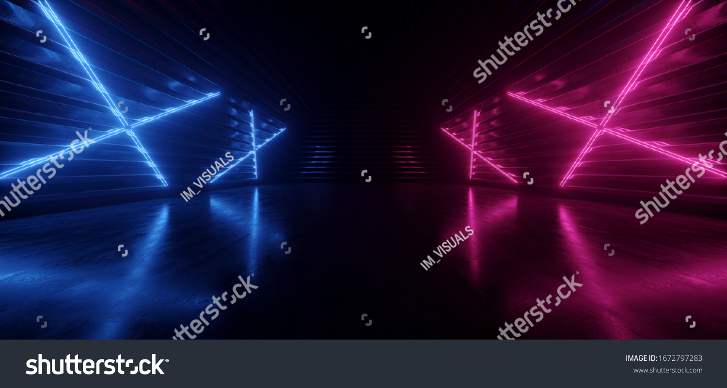 Alien Sci Fi Futuristic Dark Tunnel Stock Illustration 1672797283 ...