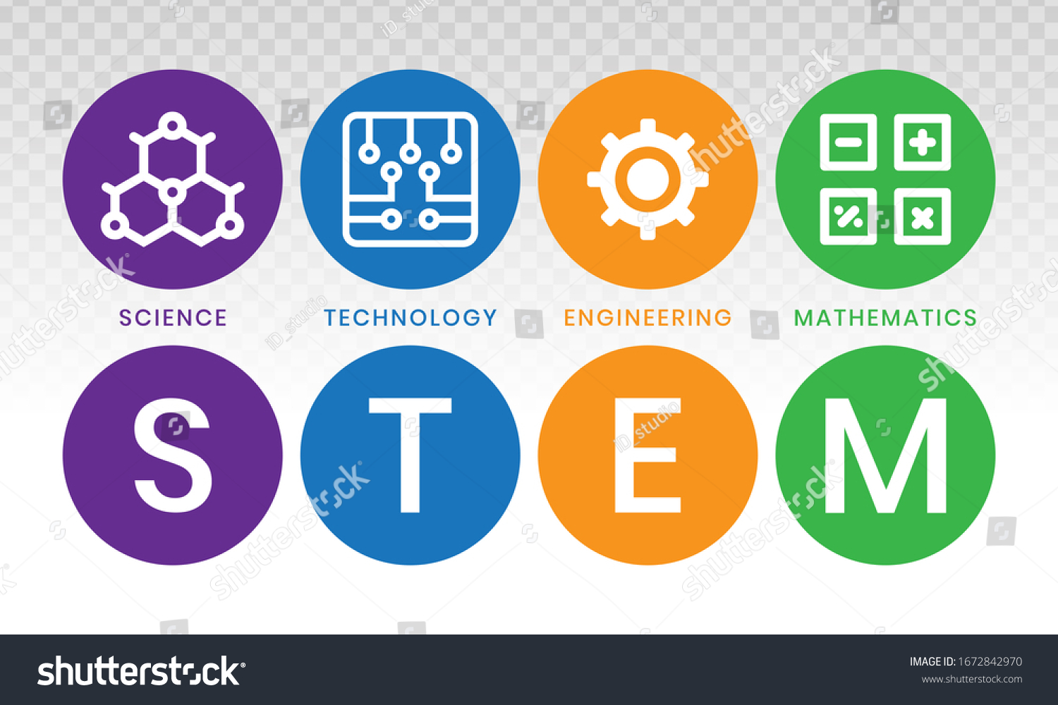 Stem Education Science Technology Engineering Mathematics Stock Vector ...