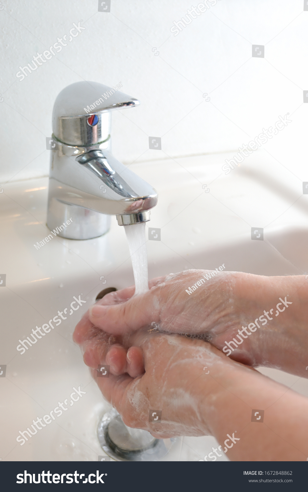 Thorough Hand Washing Water Soap Important Stock Photo 1672848862 Thorough Hand Washing Water Soap Important Stock Photo 1672848862