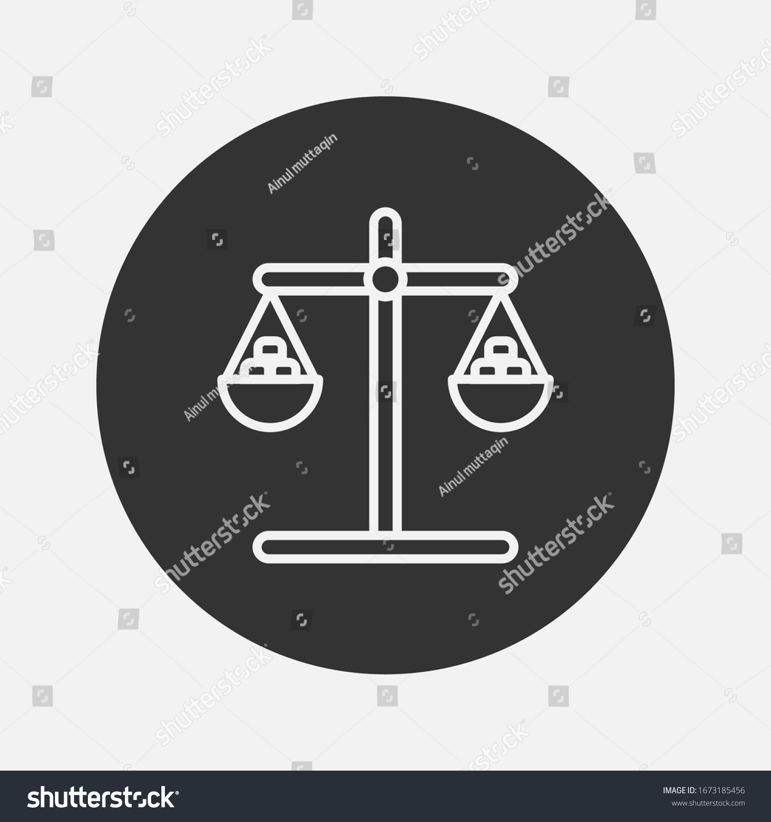 Scale Justice Icon Collection On Background Stock Vector (Royalty Free ...