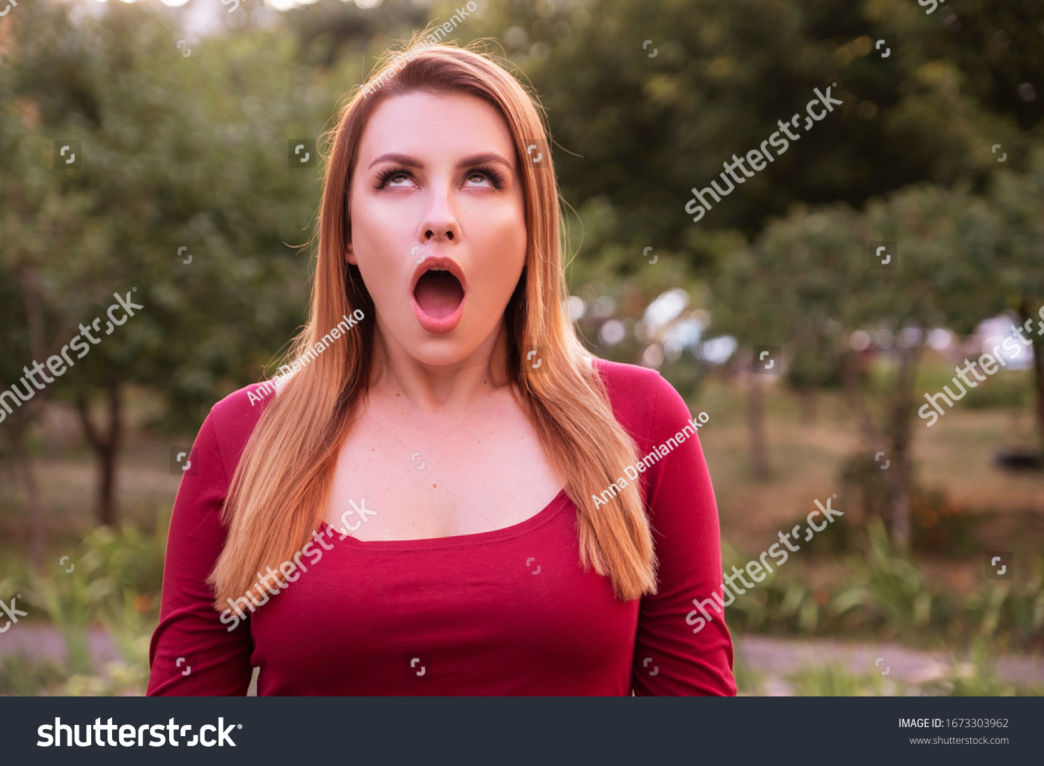 Woman Imitate Orgasmic Face She Wear Stock Photo Shutterstock