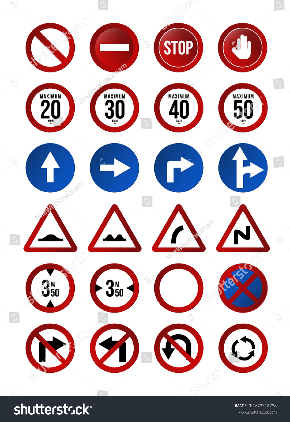 High Quality Standard Traffic Sign Collection Stock Vector (royalty 