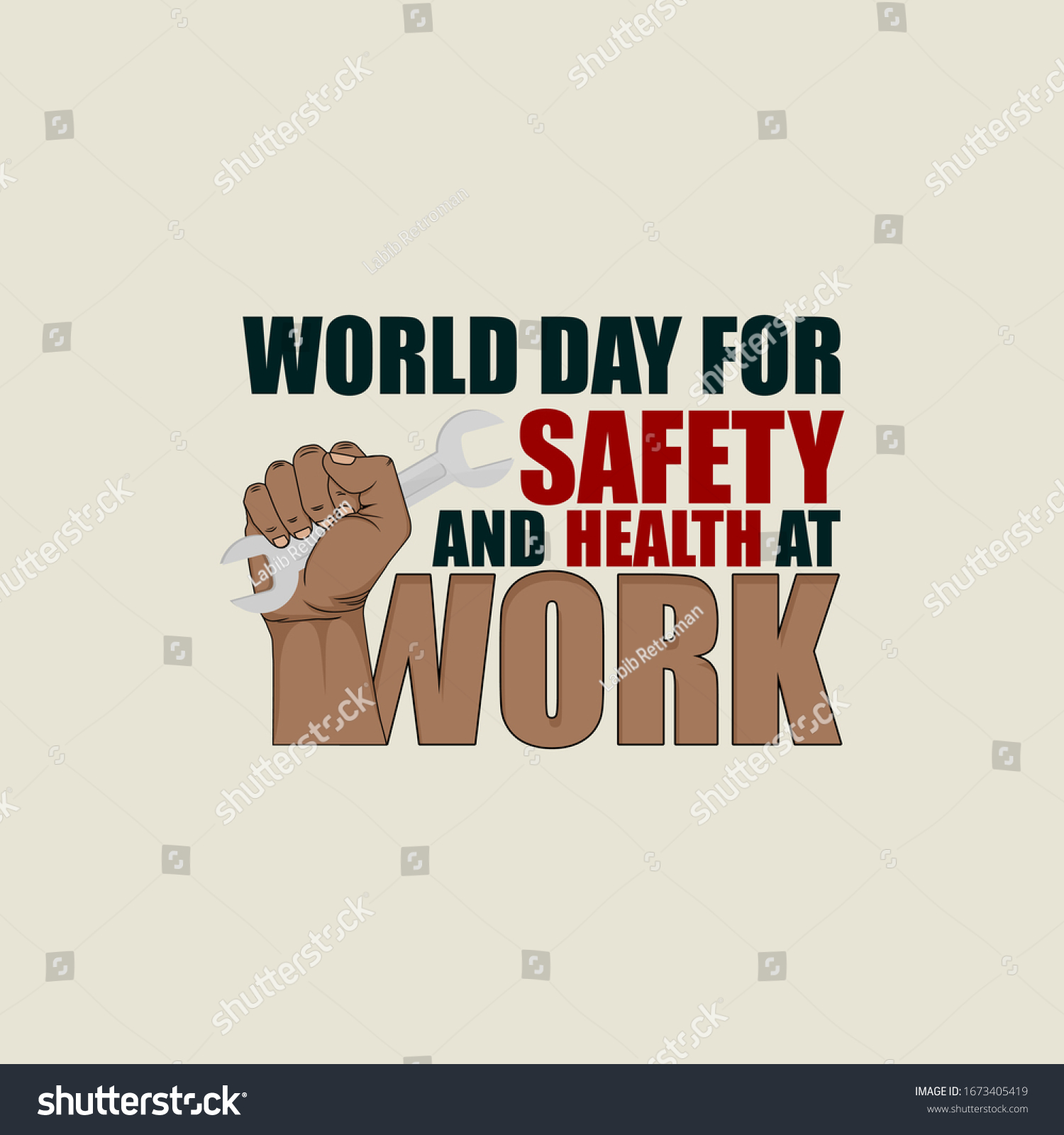 World Day Safety Health Work Vector Stock Vector Royalty Free