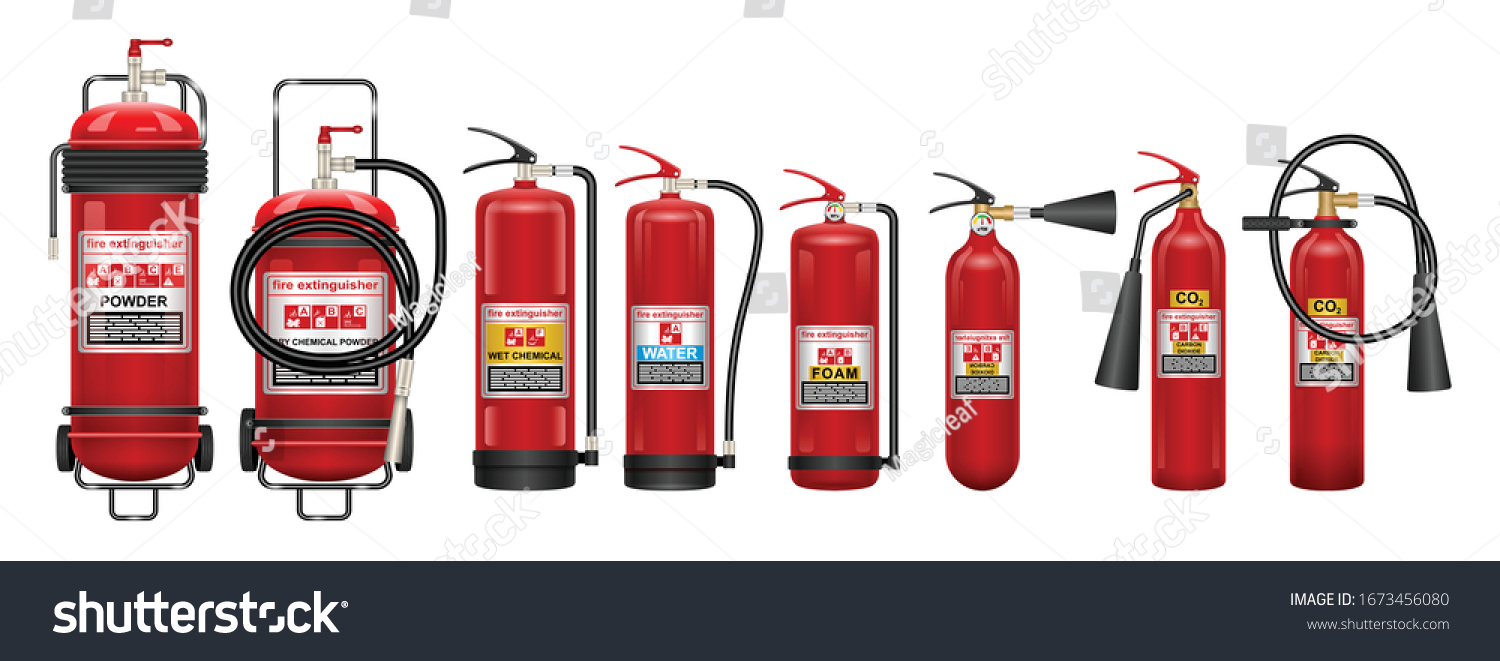 Extinguisher Vector Realistic Set Icon Vector Stock Vector (Royalty ...