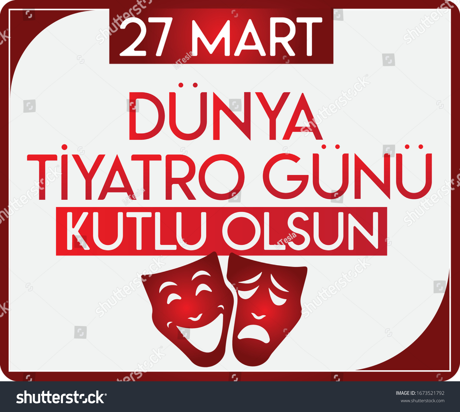 March 27 World Theatre Day Turkish Stock Vector (Royalty Free ...