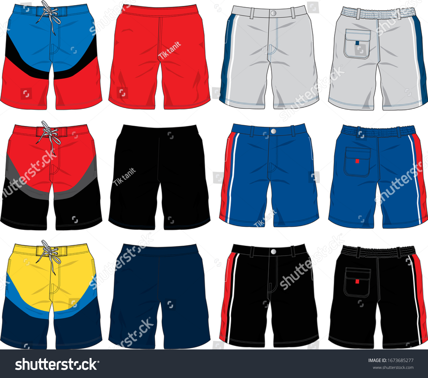 Shorts Vector Template Design Stock Vector (Royalty Free) 1673685277 ...