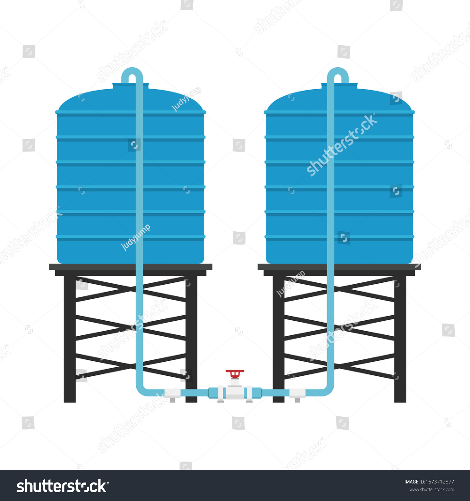 Blue Water Tank Water Tank Vector Stock Vector (Royalty Free ...