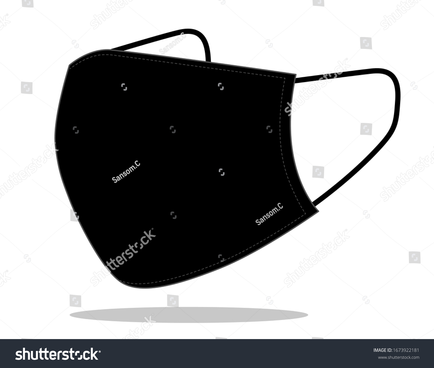 Antidust Black Face Mask Fabric Template Stock Vector Royalty Free 1673922181 Shutterstock