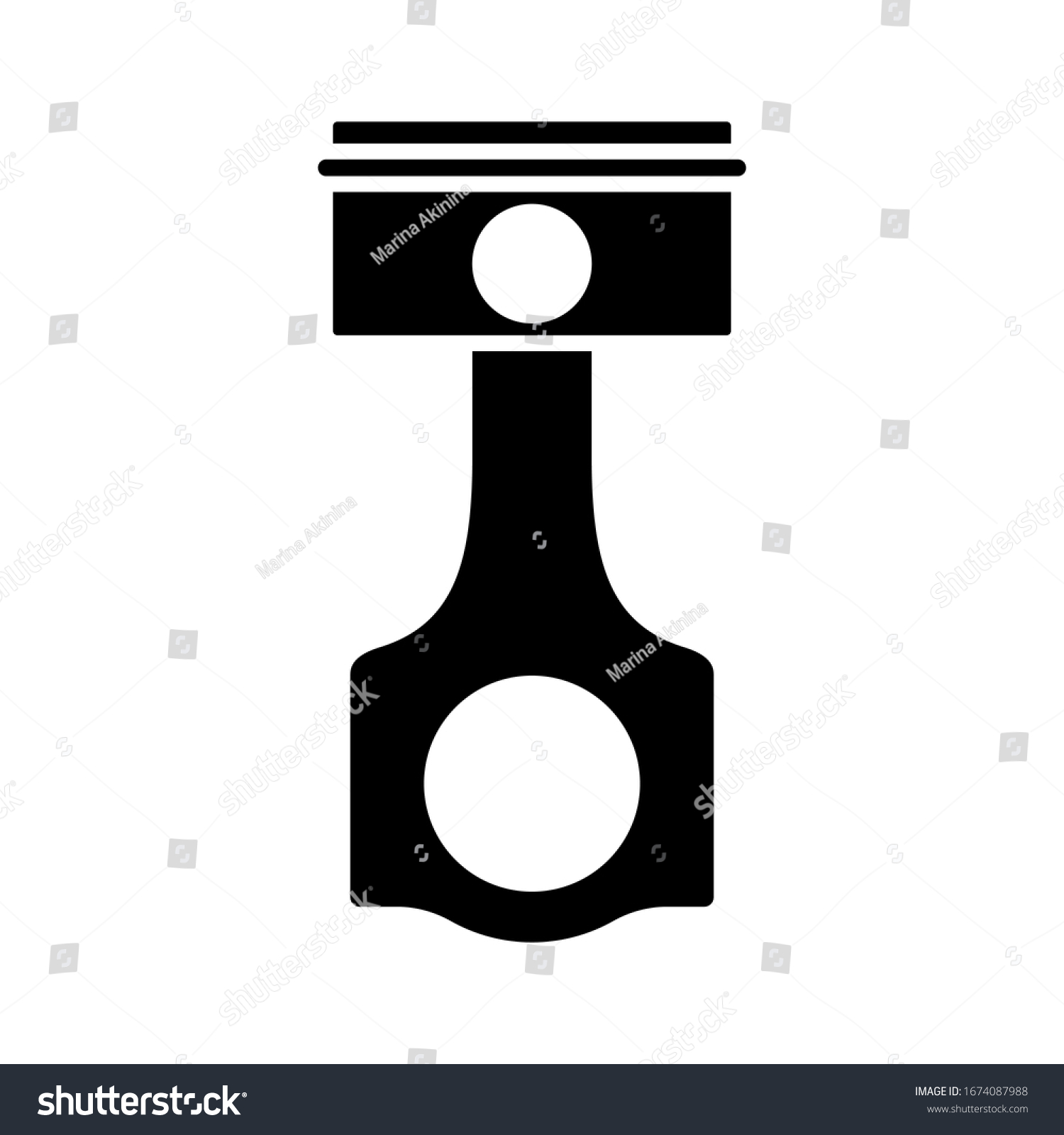 Silhouette Car Engine Piston Outline Icon Stock Vector (Royalty Free ...