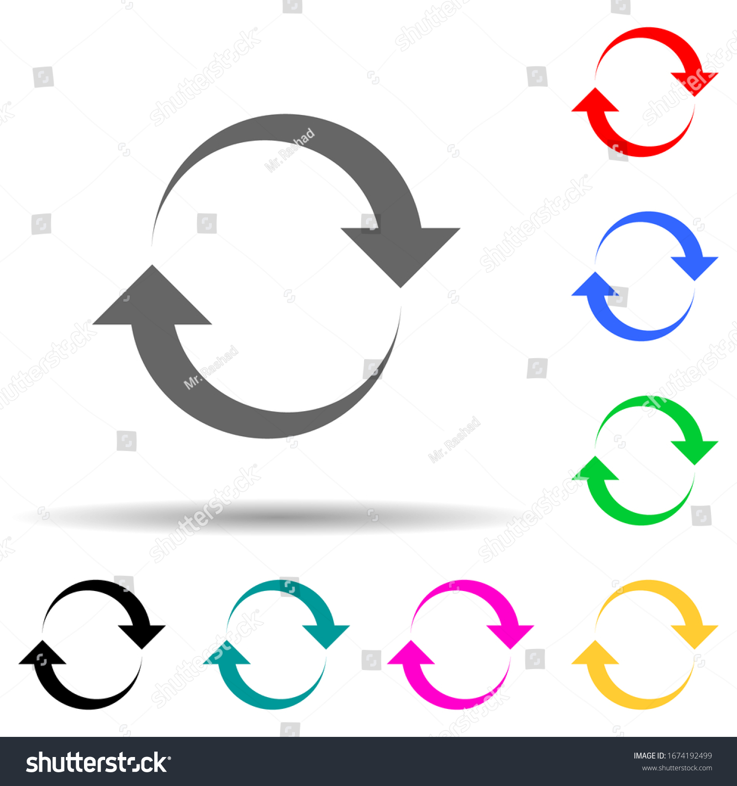 Recycling Symbol Multi Color Style Icon Stock Vector (royalty Free 